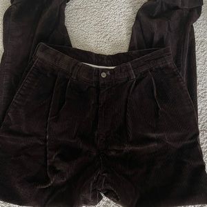 Dark chocolate brown corduroy pants straight leg